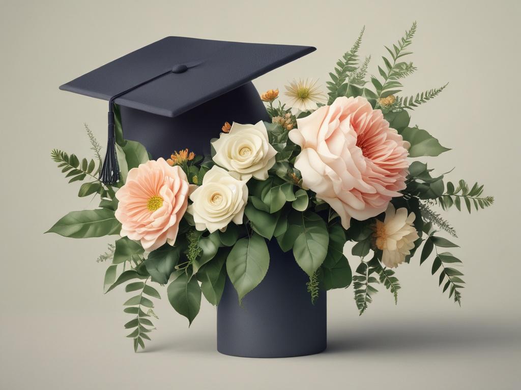 graduation, plants, celebration, flowers, greenery, graduation cap